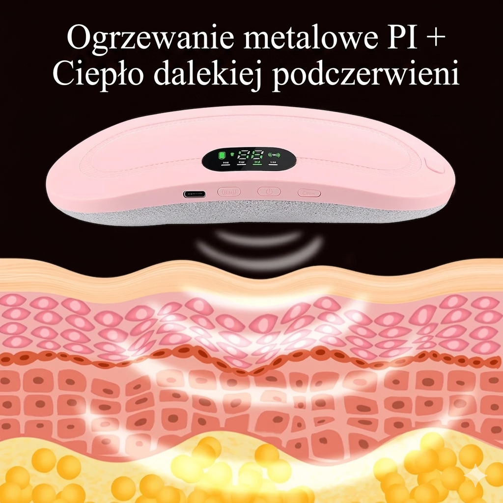 Elektryczny Pas Grzewczy AURORA — ogrzewanie + wibracje, ulga w bólu