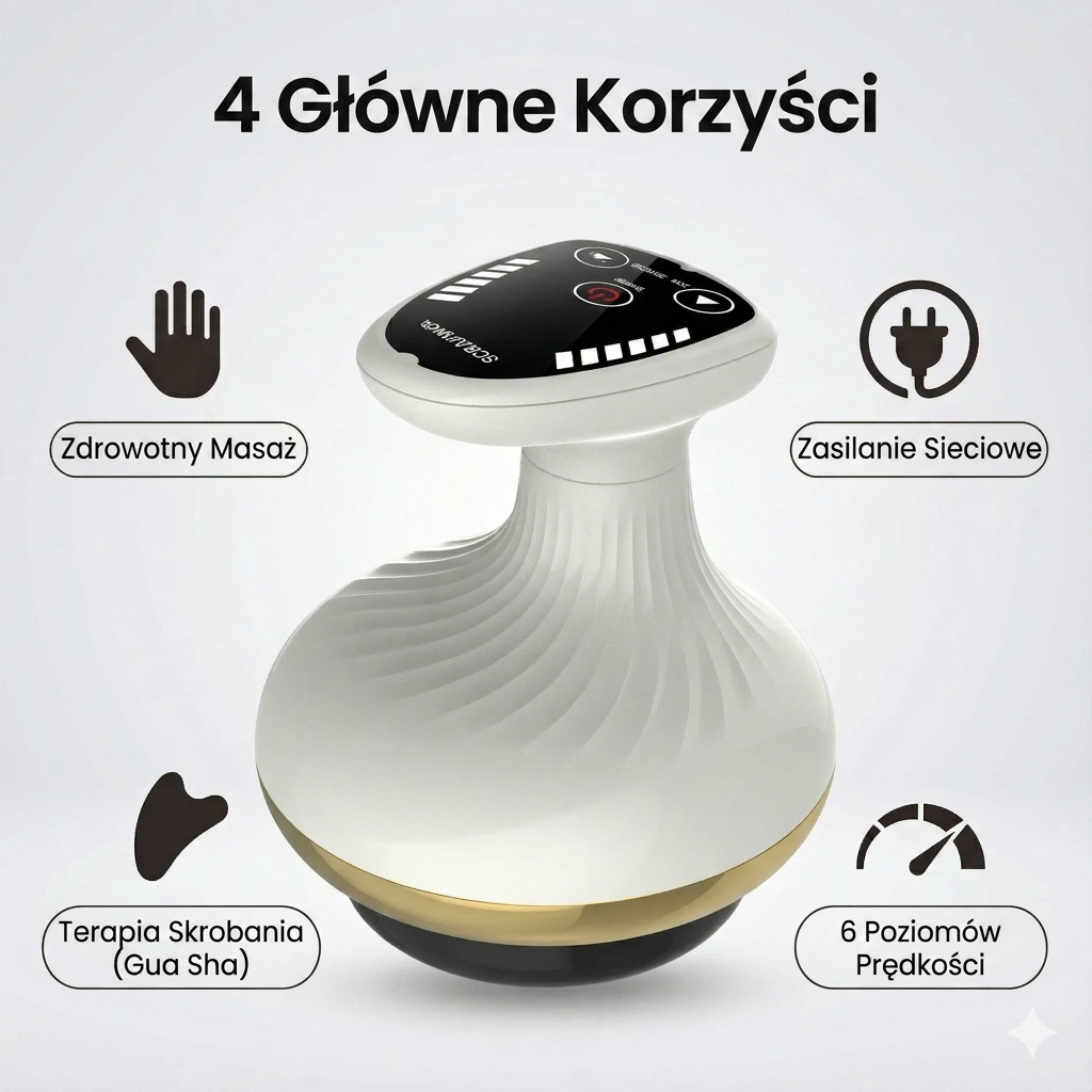 Elektryczny Masażer Meridianowy LUNA — drenaż, bańkowanie, skrobanie